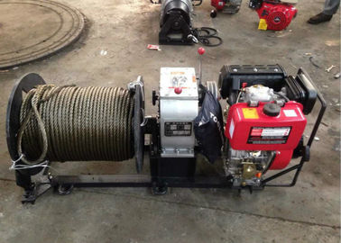Extrator diesel do guincho do cabo do cilindro de cabo de 3 toneladas com 200 medidores de corda de fio