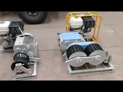 Guincho de gasolina de duplo tambor de 5 T para puxar cabos