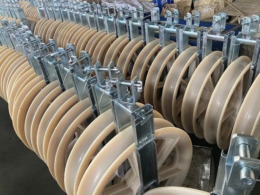 comprar Bloco de poleia de cabo de grande diâmetro de 822 mm com roda de nylon para construção de linhas aéreas online manufacture