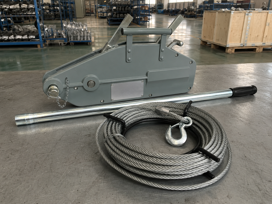 comprar 0.8-5.4T Guincho Manual Tirfor com Cabo de Aço de 20m para Construção e Elevação online manufacture