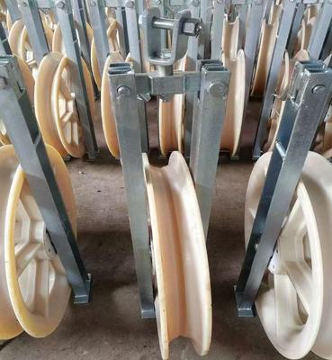 Durable 1040mm Wheel Nylon Stringing Pulley Block with Galvanized Surface for Power Line Construction