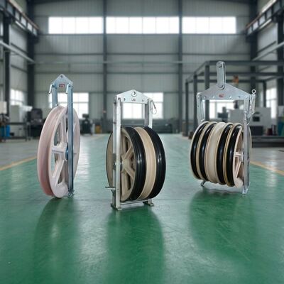 916mm de diâmetro 20-150kN Carga nominal MC Polia de nylon Blocos de amarração e blocos de tração de cabos para instalação de linha de energia